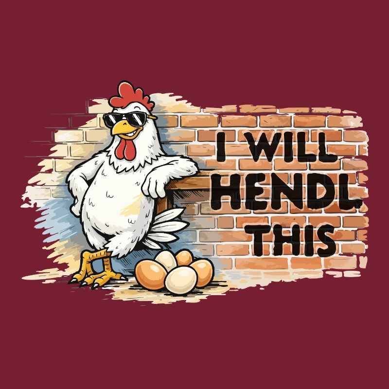 Graffiti-Huhn mit Spruch I WILL HENDL THIS
