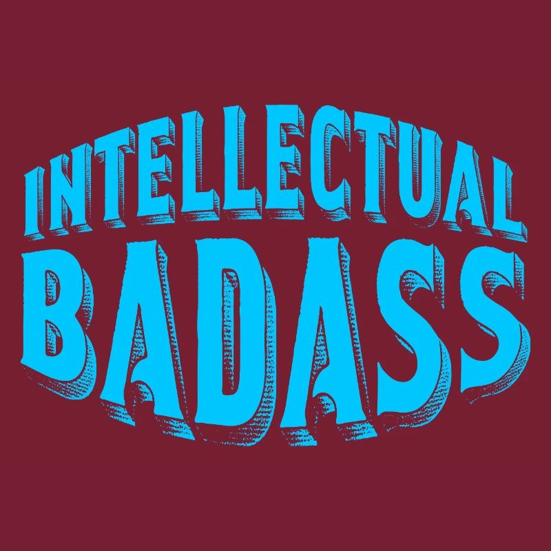 Art typographique rétro rétro Blue Intellectual Badass