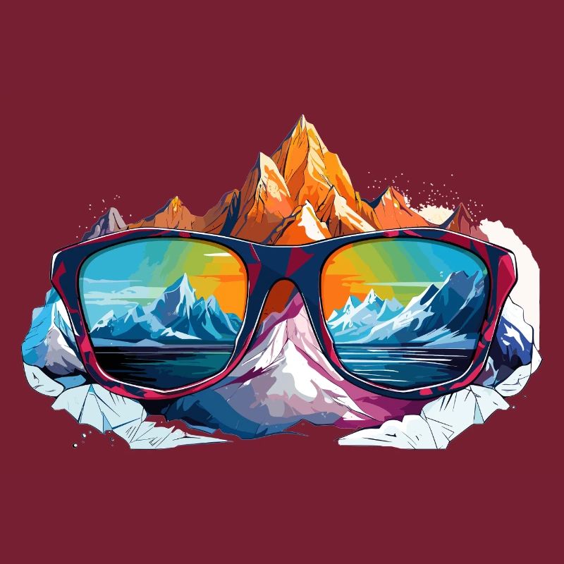 Bergpanorama in Sonnenbrille