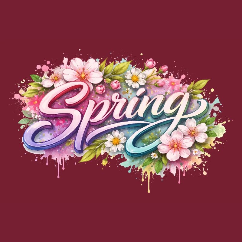 Spring lettering with flowers Description