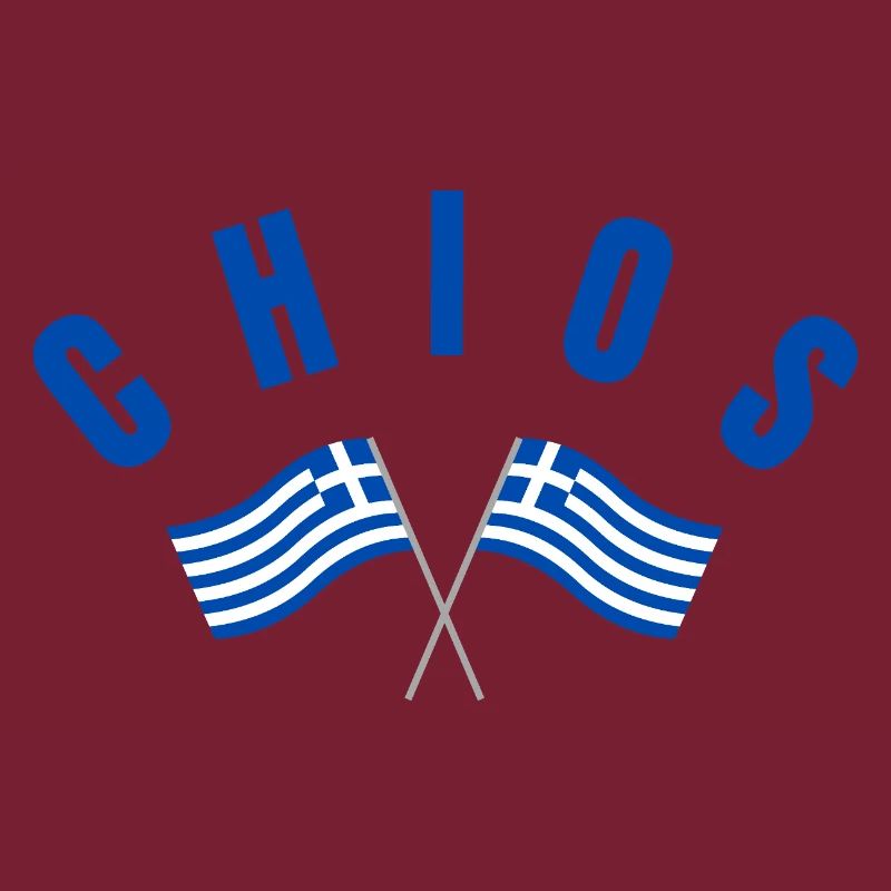 Chios Crossed Greek Flags 