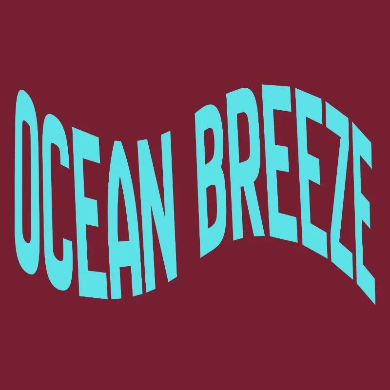 Ocean Breeze Curved Typography