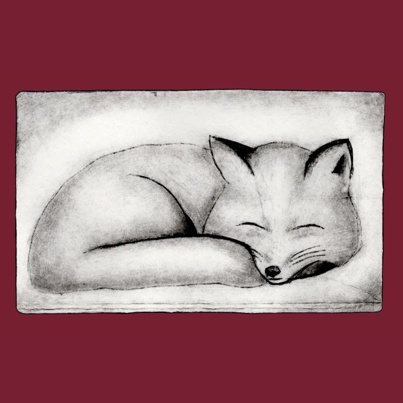 Sleeping Fox - Hand Carved Printable
