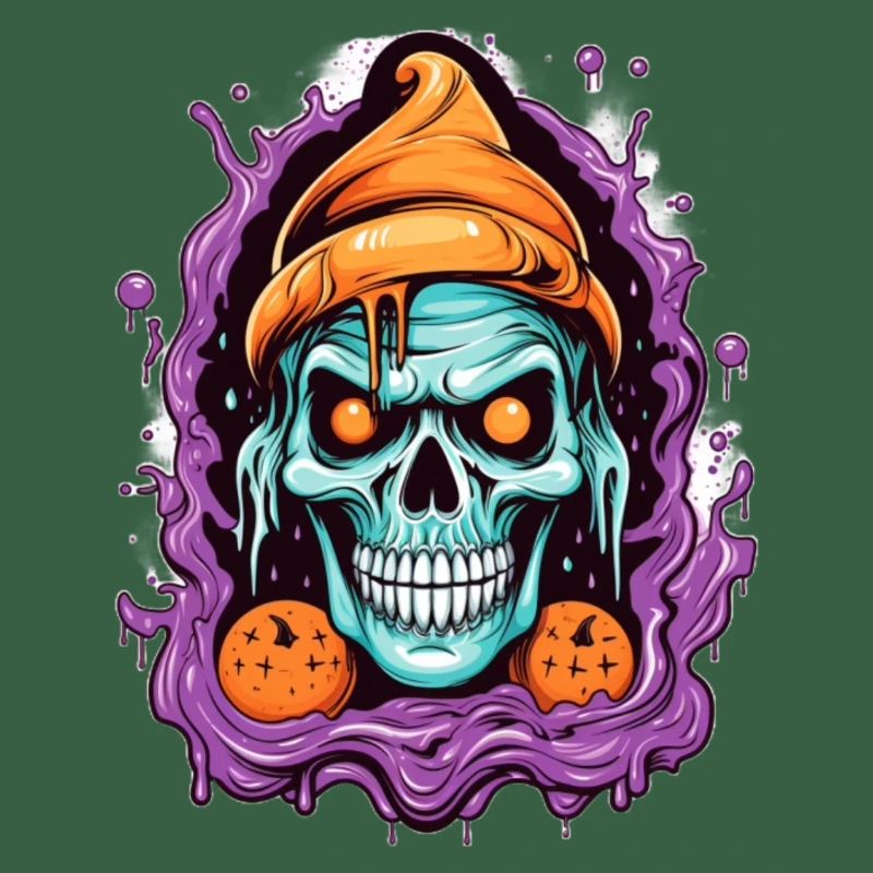 Graffiti Skull with Halloween Elements