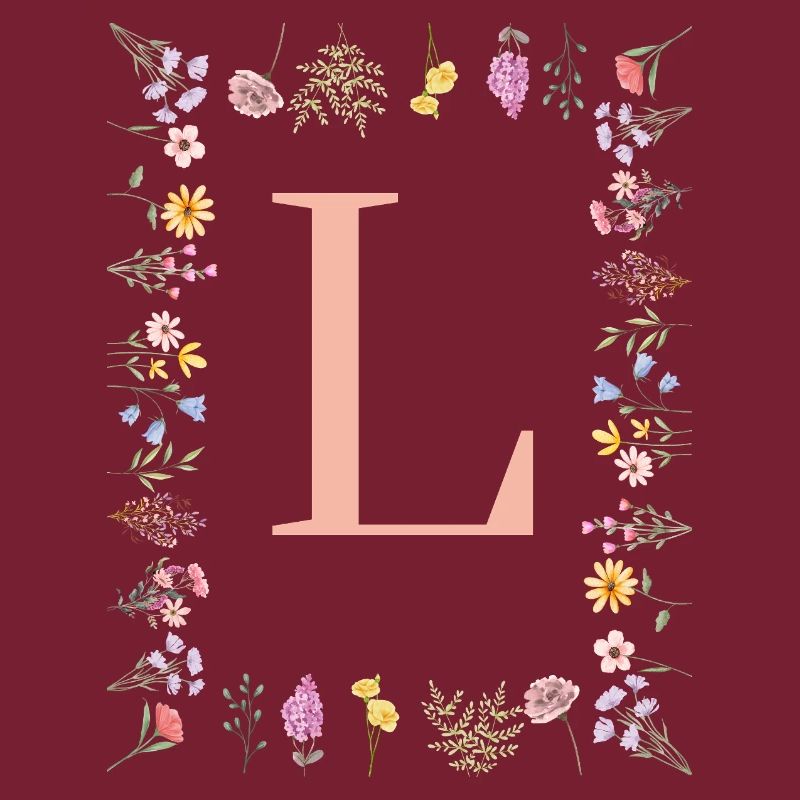 Floral initials "L", letters monogram