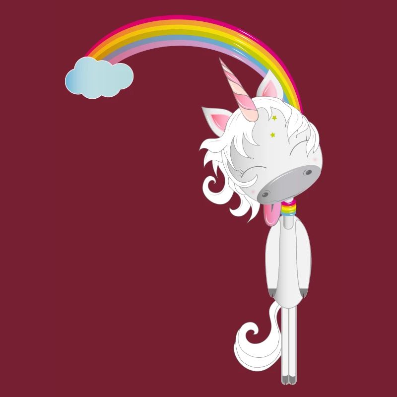 Unicorn hangs on the rainbow
