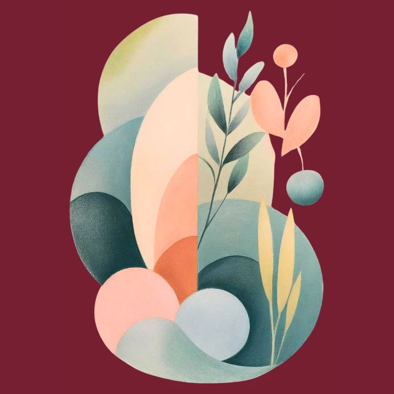 Pastel Abstract Flora Composition