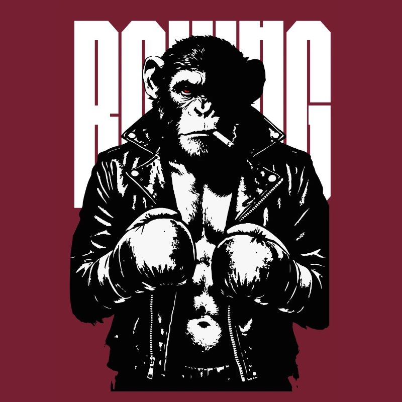 Monkey Boxer Rebel Monkey in Leather Boxing Jacket