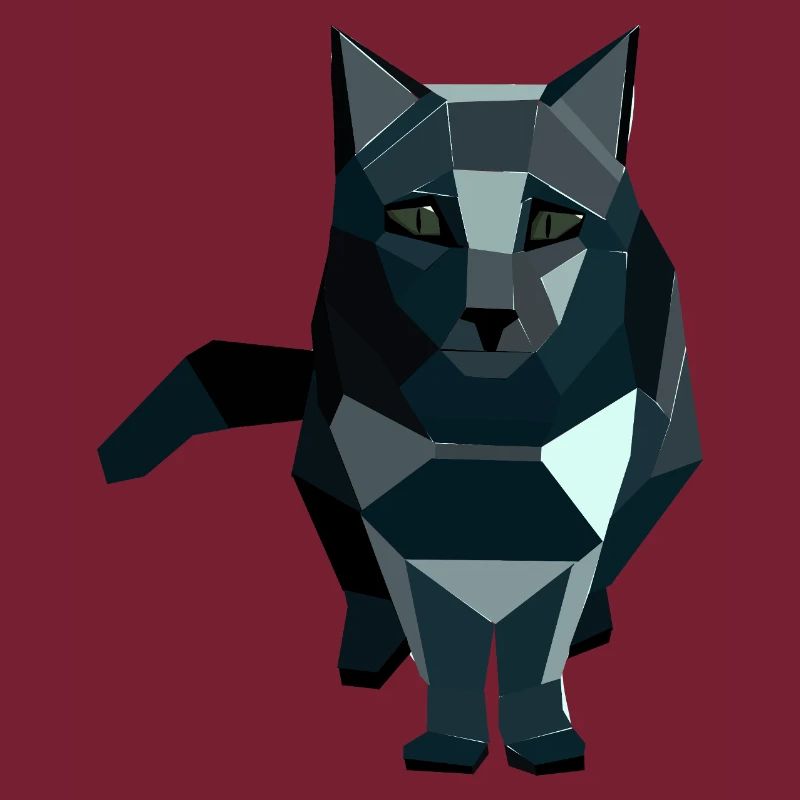 Obsidian style geometric cat
