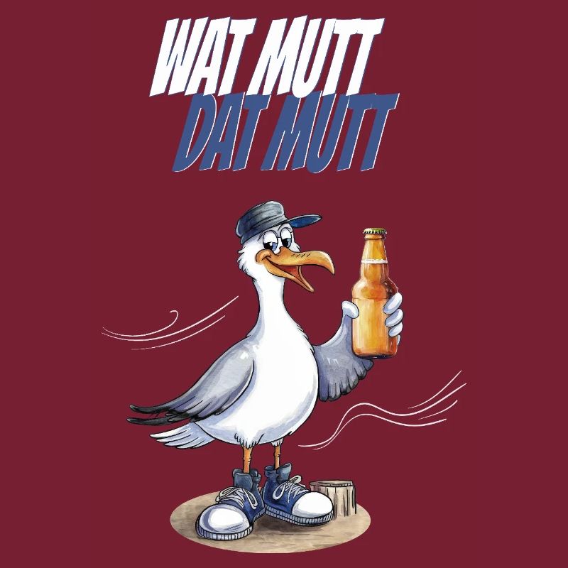 Wat mutt dat mutt Möwe Party Nordsee Humor