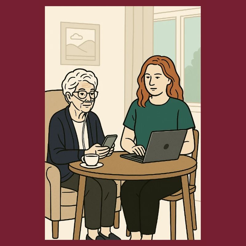 Generations at the table with technology