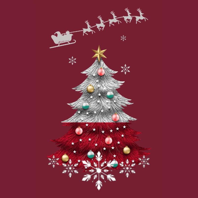 Weihnachtsbaum mit polnischer Flagge