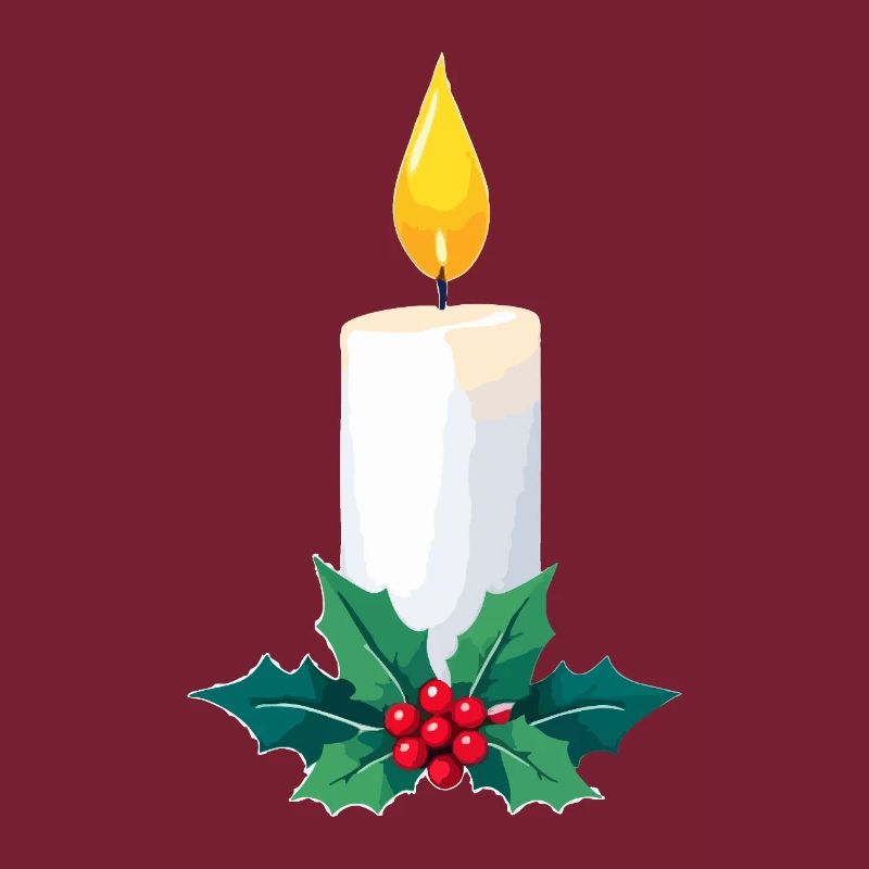 Weihnachtskerze & Stechpalme