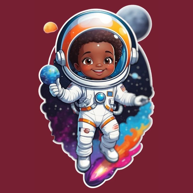 Conception de dessin animé d’enfant astronaute mignon