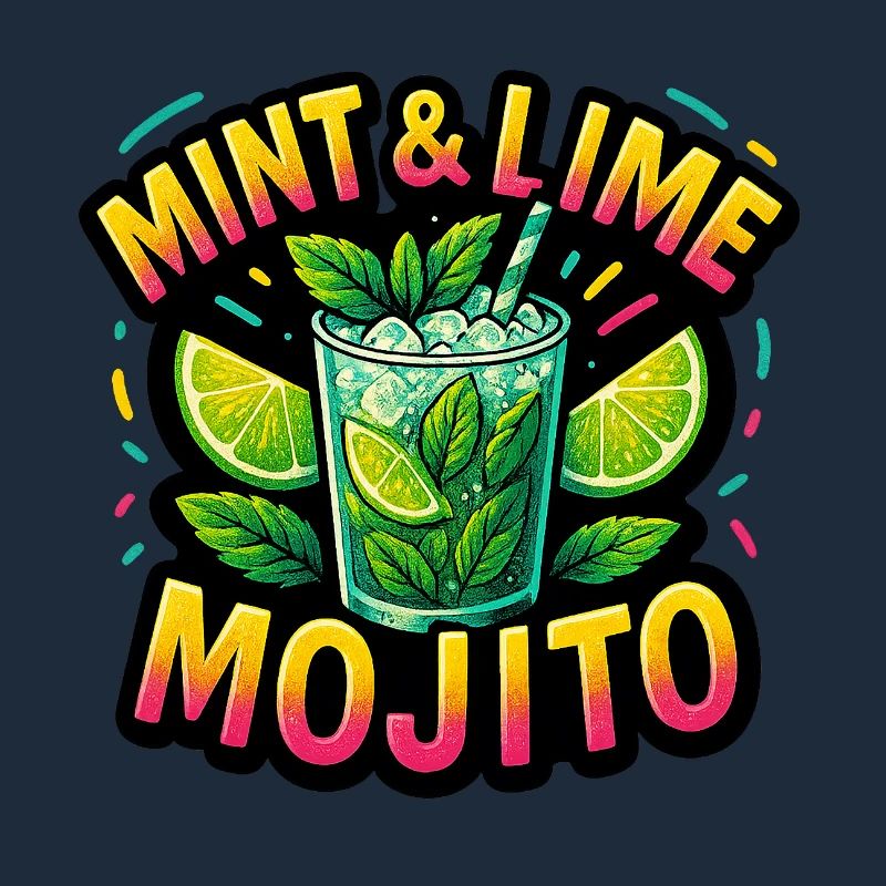 Mint Lime Mojito Drink Illustrative Design