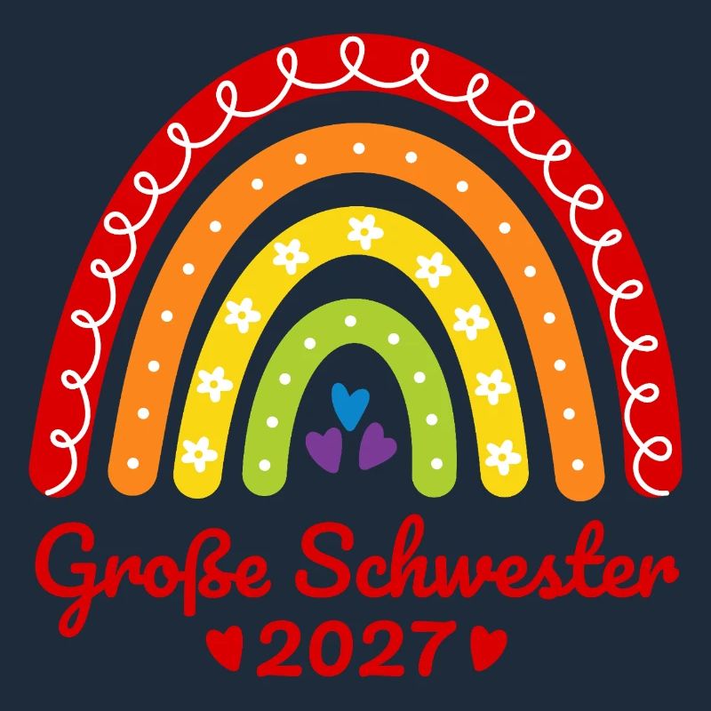 Große Schwester 2027 Boho Regenbogen bunt
