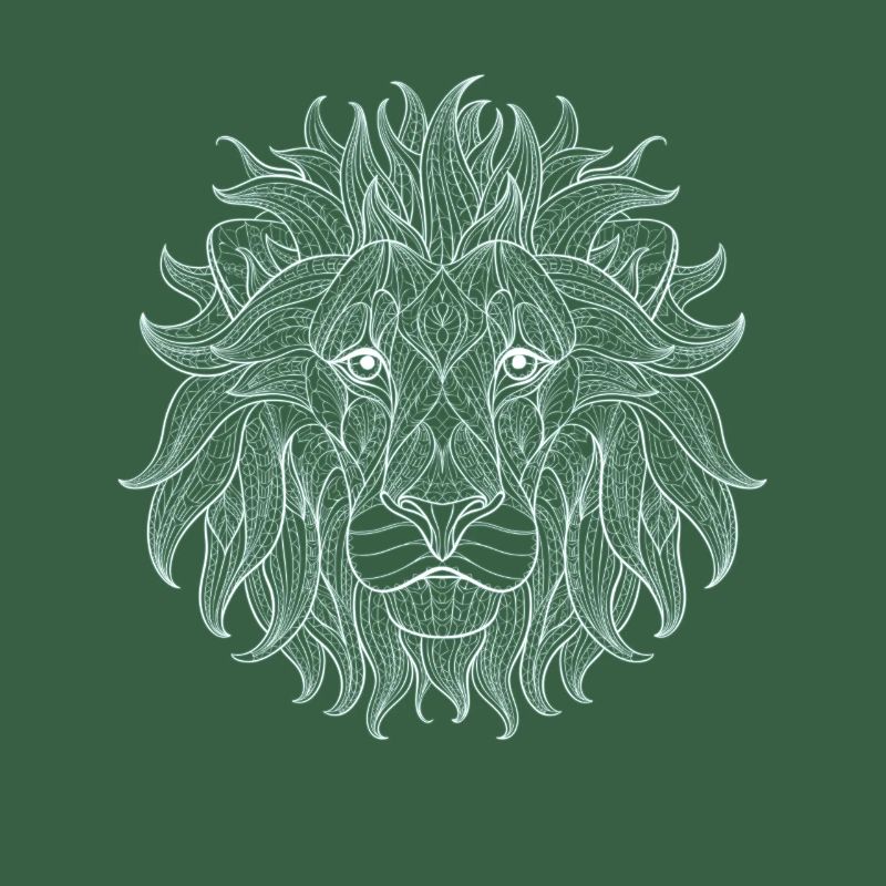 Lion white lion king outline mandala pattern head