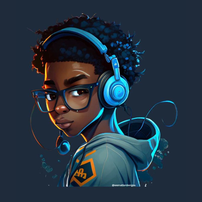 Digitaler Gaming-Charakter mit Headset