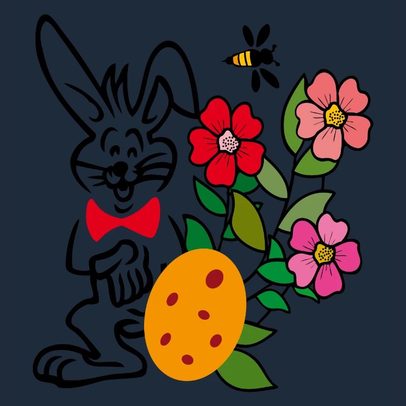 Easter with flowers and Easter egg