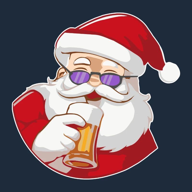 Weihnachtsmann mit Bier und Sonnenbrille