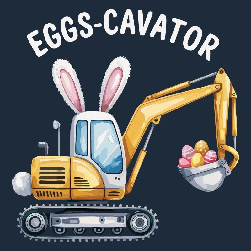 Eggs-cavator Easter excavator with bunny ears