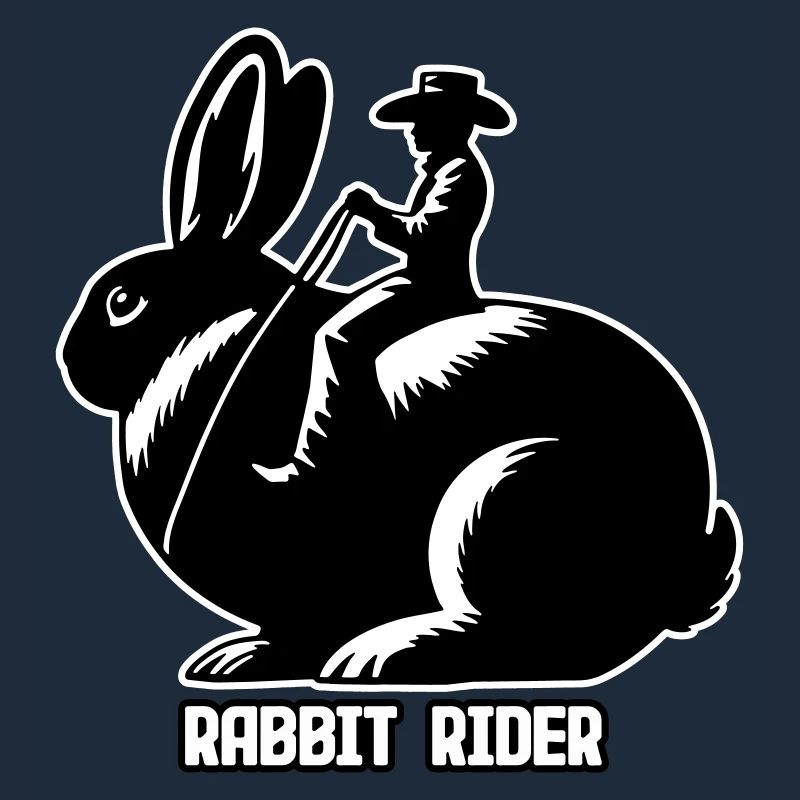 Rabbit Rider (Text hell - mit Kontur, 3-farbig)