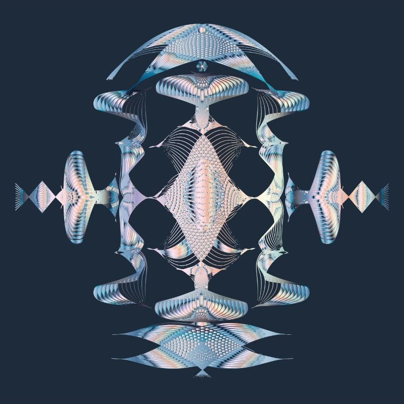 Experimental illustration with glowing lines
