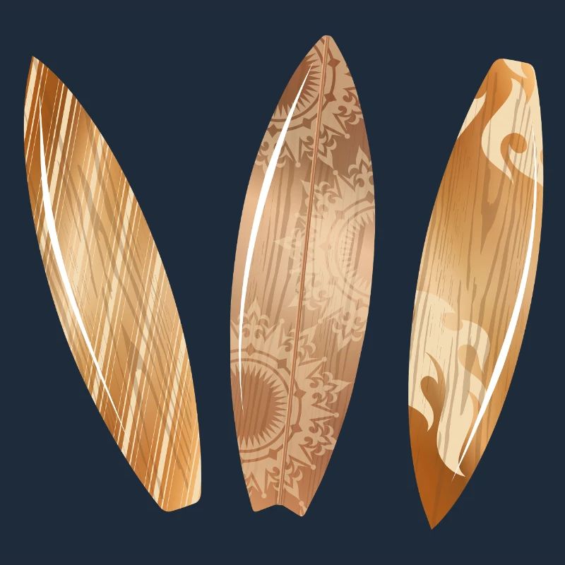 Planches de surf aspect bois dans un style rétro