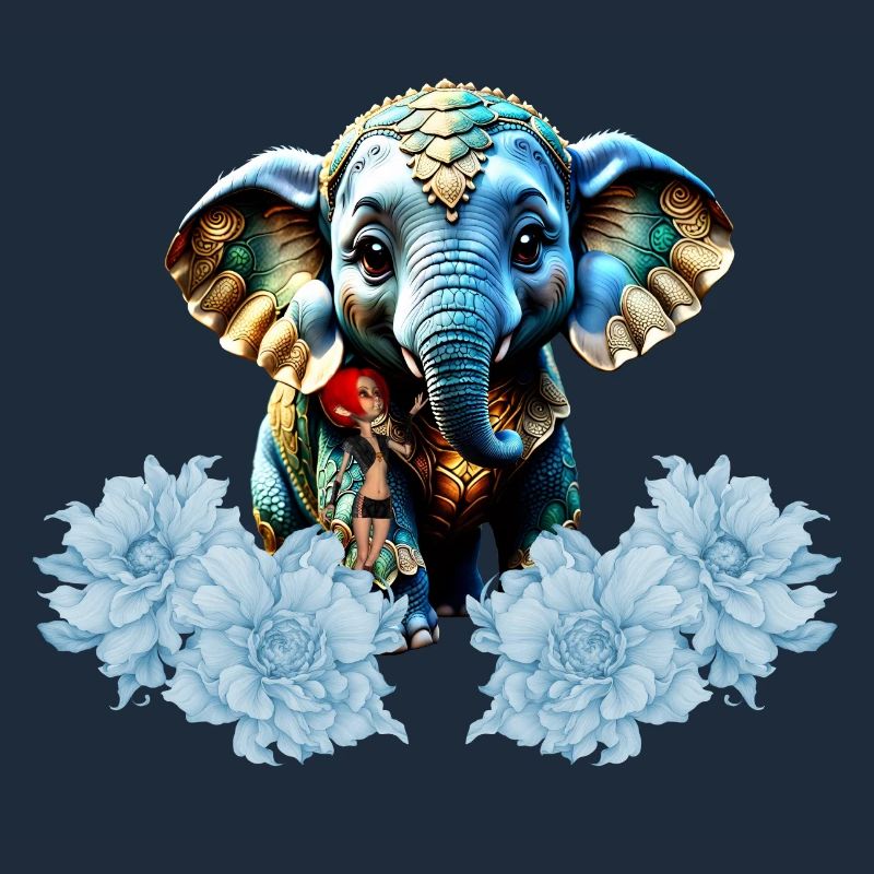 Mignon petit éléphant avec fée, meilleurs amis