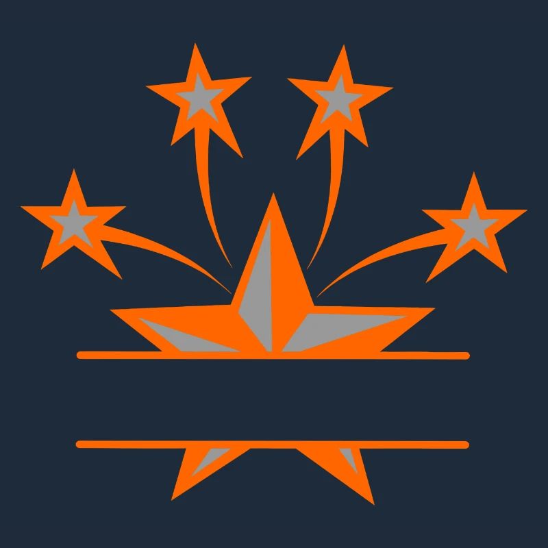 Stern orangegrau mit Balken zwischen eigenem Text