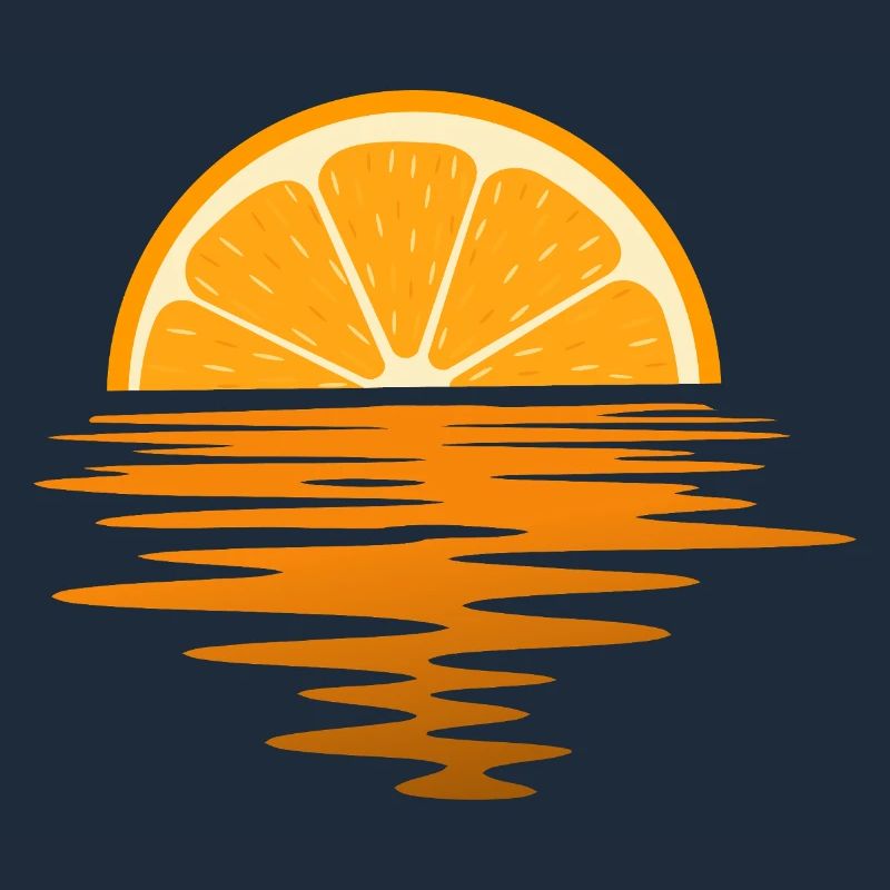 Orange Sunset Ocean Minimal Summer Beach
