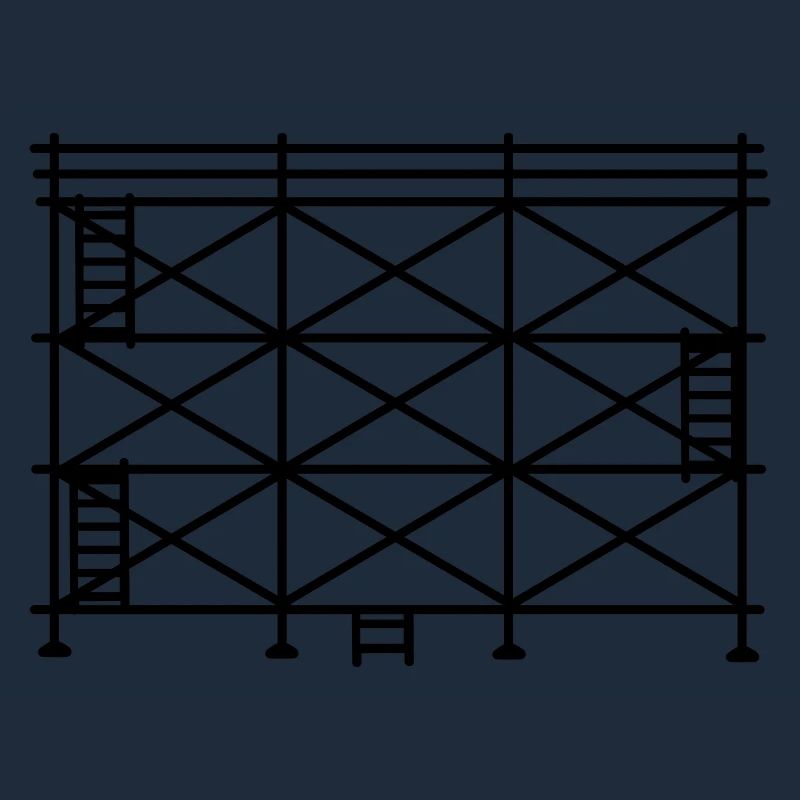 Silhouette d’échafaudage, échafaudage de construction