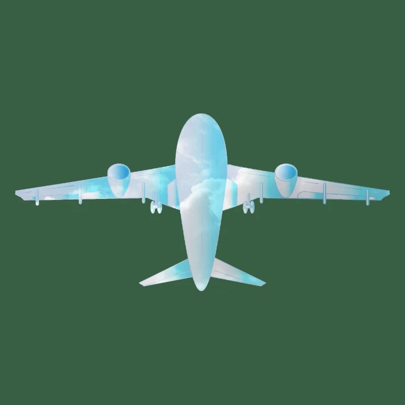 Passenger plane with cloud pattern