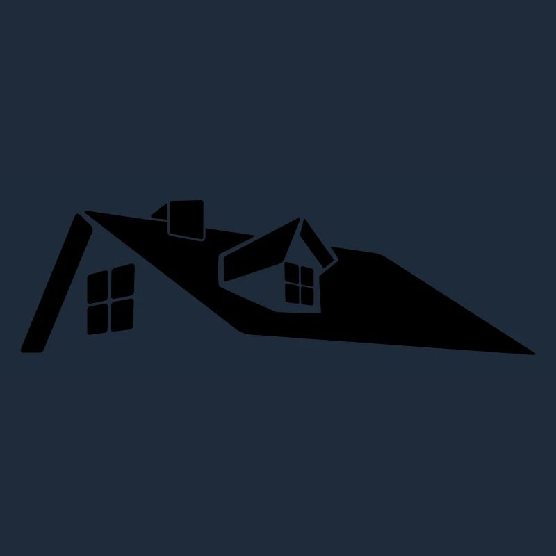 Logo de la maison sur le toit avec lucarne