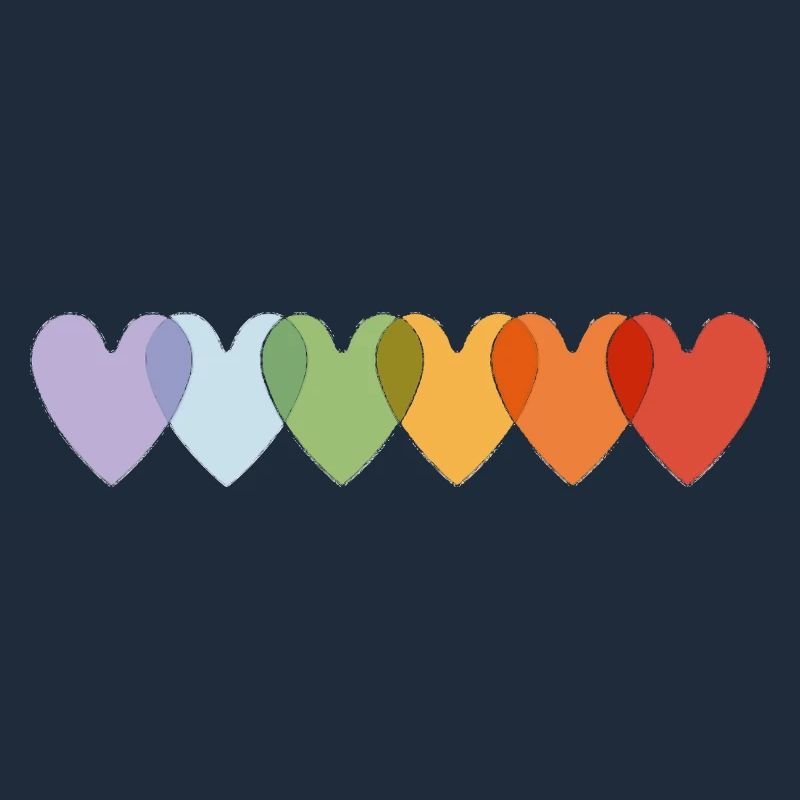 Hearts in Pastel and Vibrant Gradient