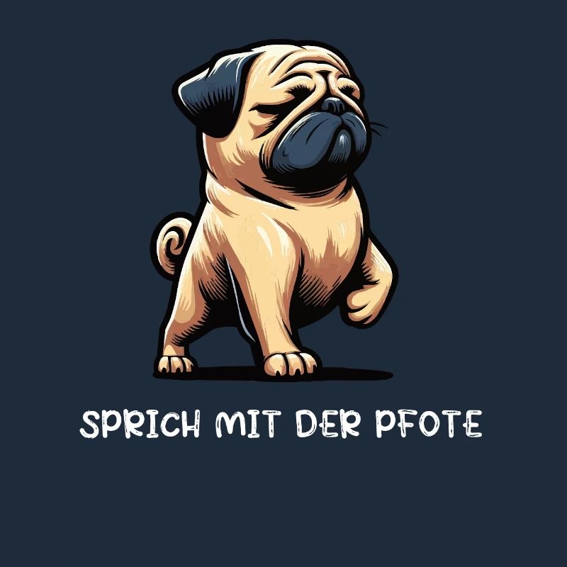 Sprich mit der Pfote Mops Möpse Mopsbesitzer 