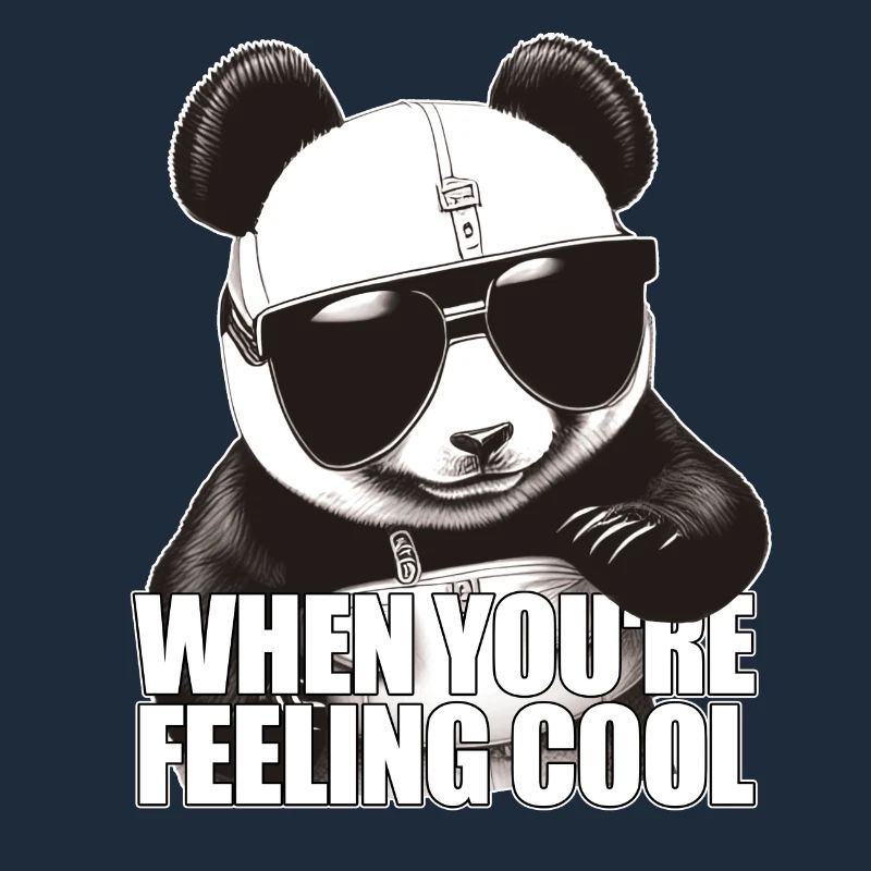Panda cool se sentant bien