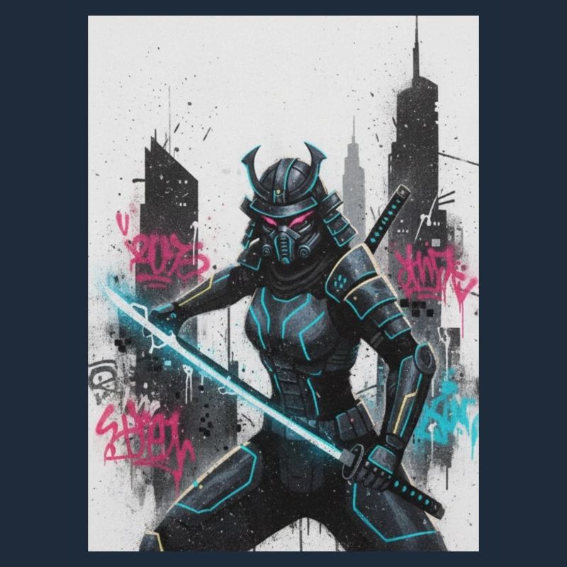 Cyber Samurai Neon Blade