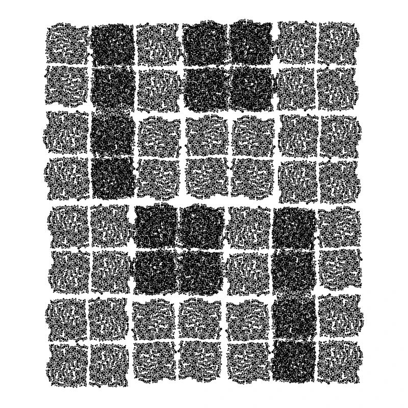 Motif cellulaire abstrait en noir et blanc