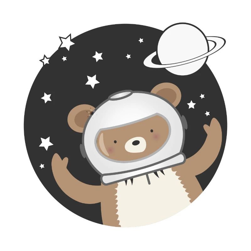 cute astronaut bear in comic style