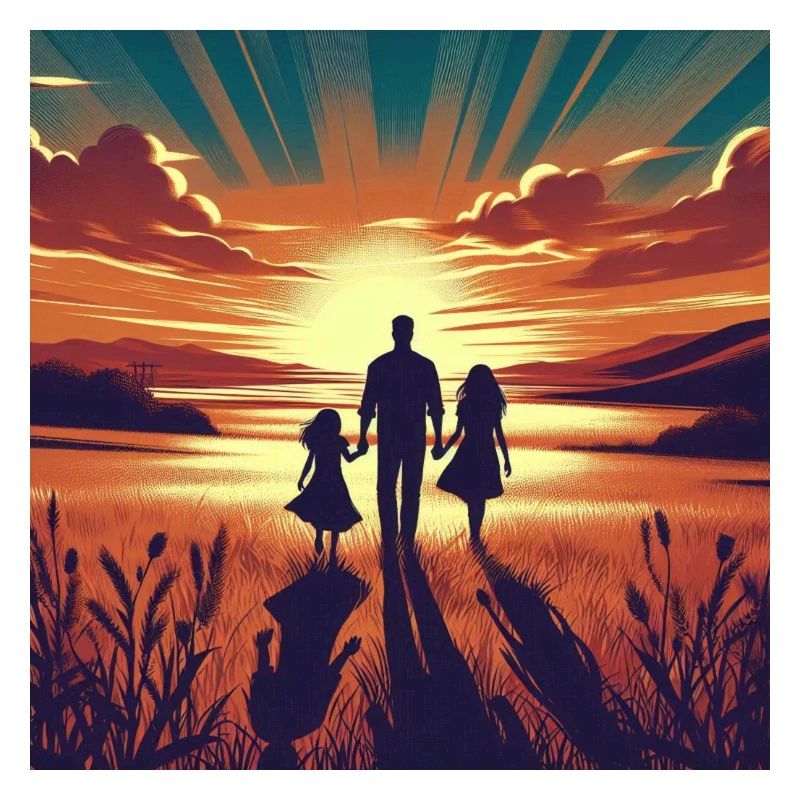 Evening walk at sunset