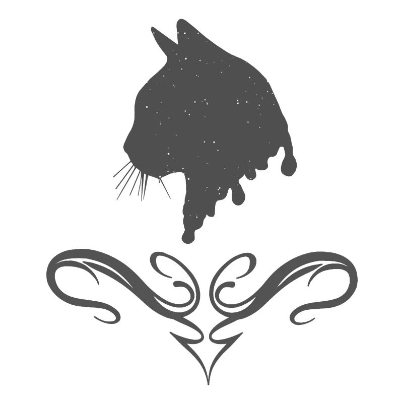 katzen motiv, sternenmuster, dripping, blob