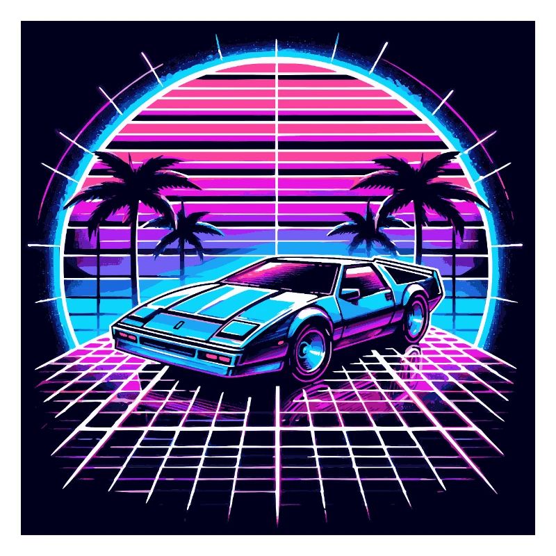 80s Synthwave – Neon Dream Car