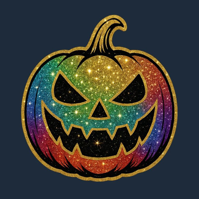 Rainbow Glitter Pumpkin