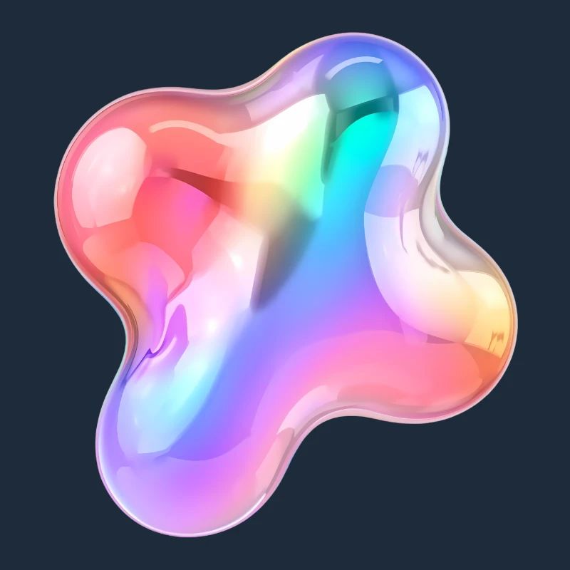Rainbow Glossy Abstract Blob Design