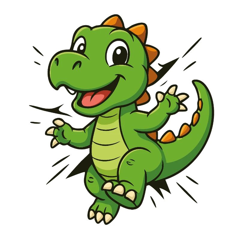 Süßer Comic Dino –  Kinder & Dinosaurier Fans