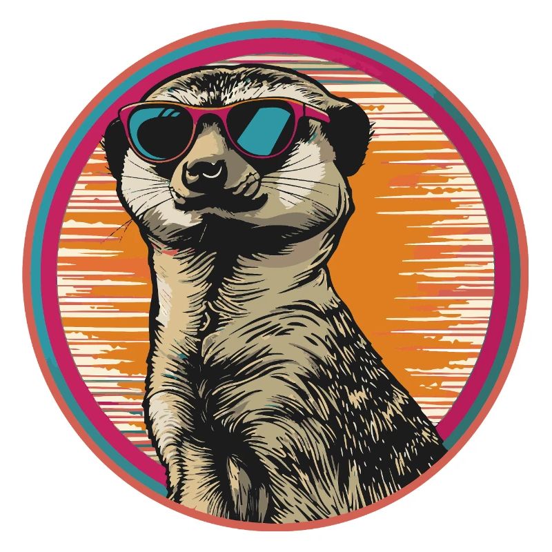 Erdmännchen mit Retro-Sonnenbrille