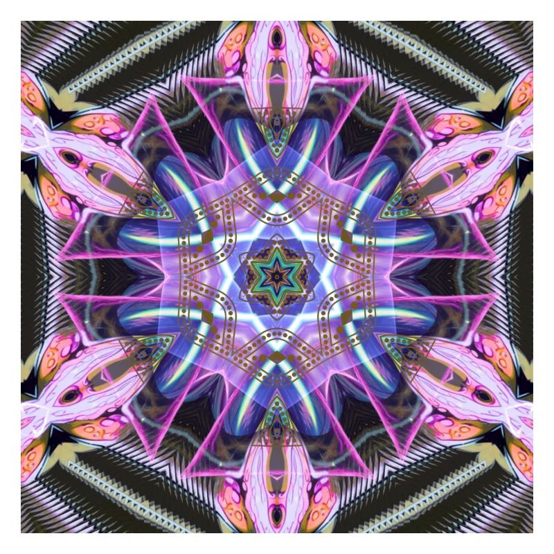 Psychedelic Neon Mandala Pattern