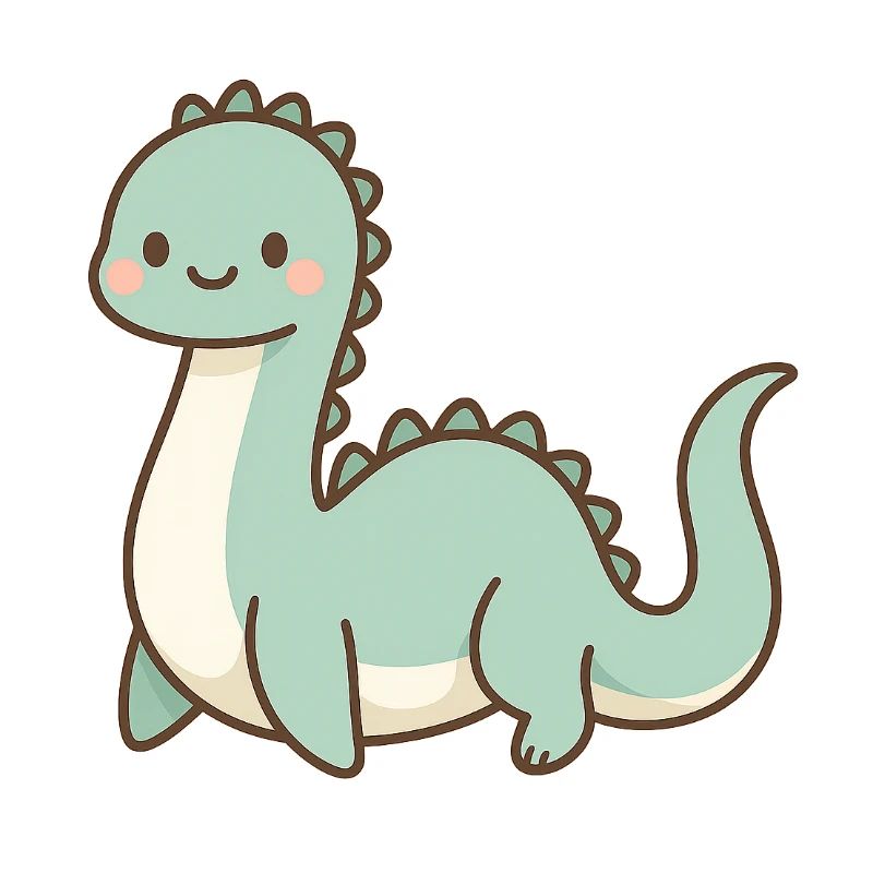 Monstre du Loch Ness pastel mignon