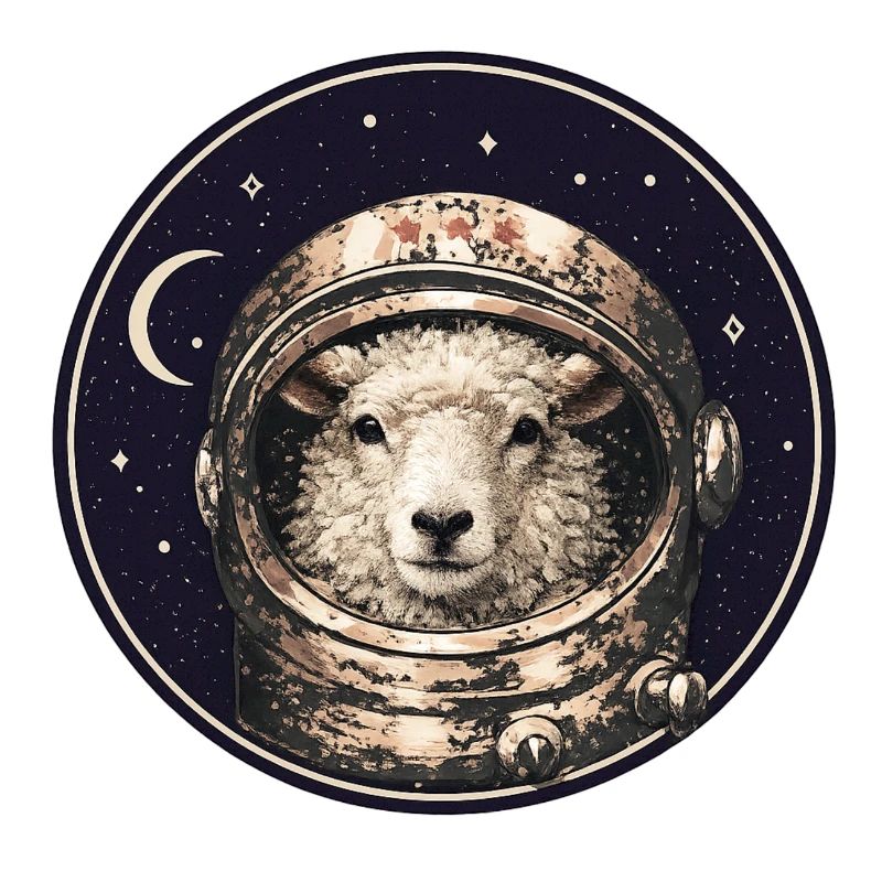 Moutons astronautes en orbite